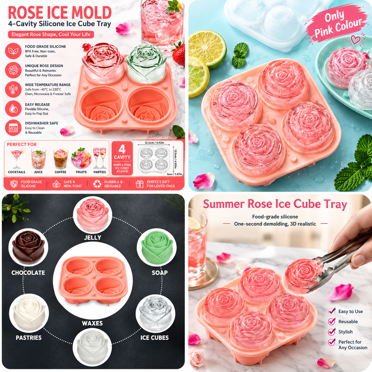 Silicone Rose Ice Mold