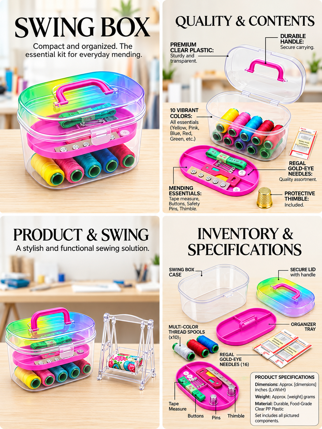 Plastic Sewing Kit box