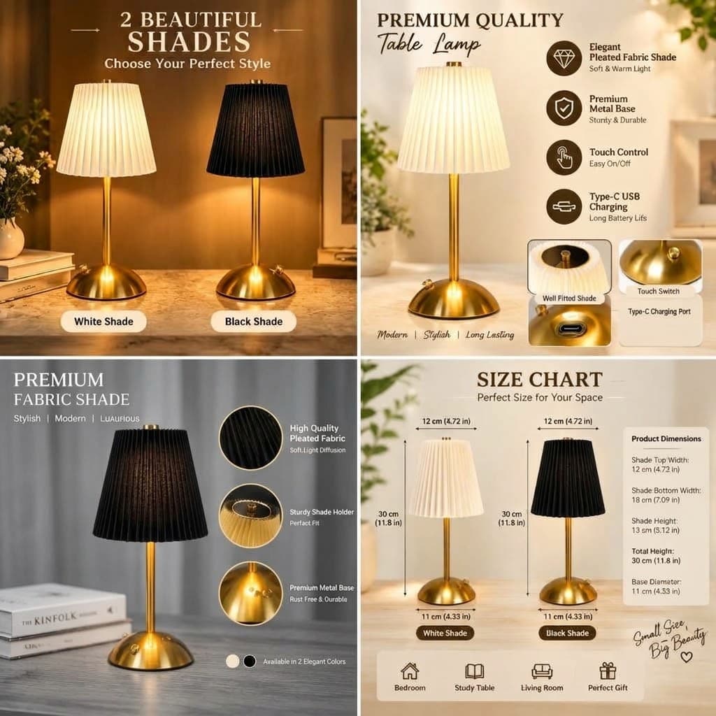 Rechargable Classic Desktop Table Lamp