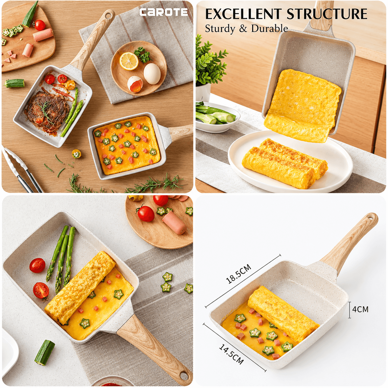 Non-Stick Fry Pan Marble Coating