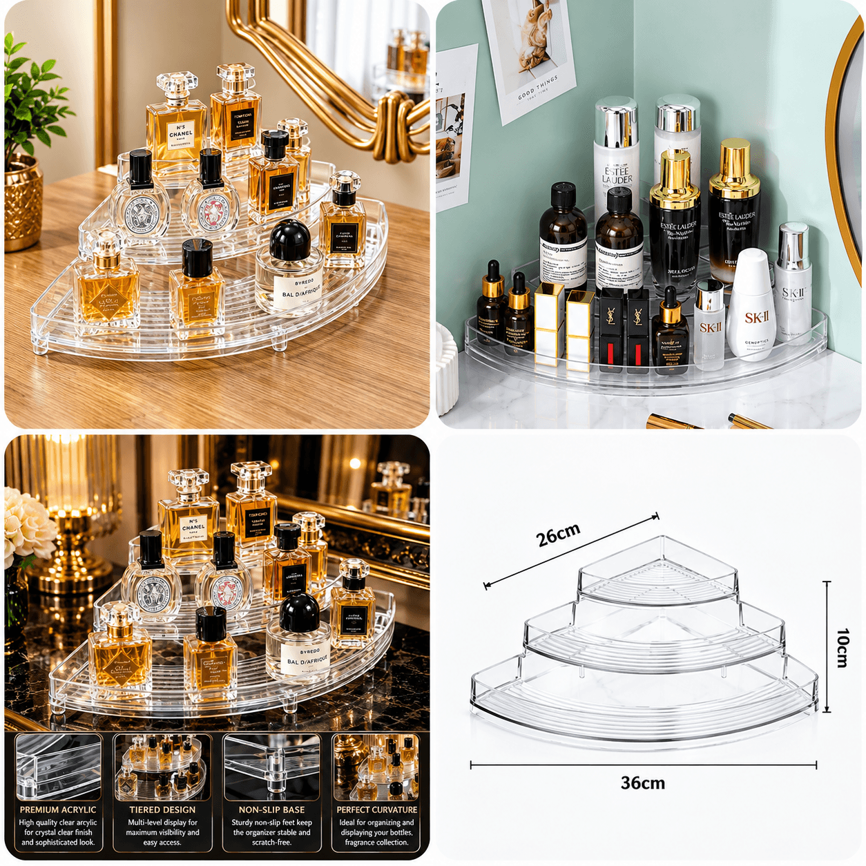 Acrylic Corner Perfume Organizer